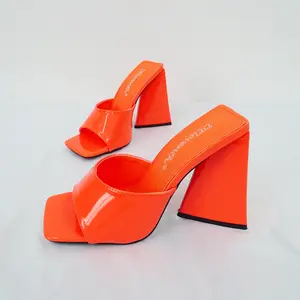 women lady heeled slides stiletto outdoor light weight women high heel sandals slides pumps