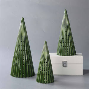 BESTCERA磁器クリスマスオーナメントLED装飾セラミッククリスマススペクタクルセラミッククリスマスツリーLEDグロー付き - Product Image 1