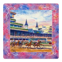 Tapis de Mahjong américain imprimé Derby Sunset, en néoprène, antidérapant, réduction du bruit, tapis de table pour Mahjong, poker, jeux de cartes