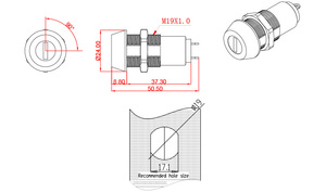 Jk219 SPST 19mm 2 vị trí keyed chuyển đổi với cơ chế khóa cho thang máy trạm cơ sở - Product Image 6