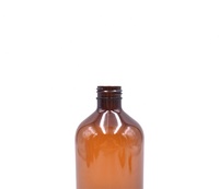 Bouteille Boston haut de gamme de 500 ml, cylindrique, en PET ambré, écologique, vide, pour gel douche, shampoing et lotion, avec pompe.