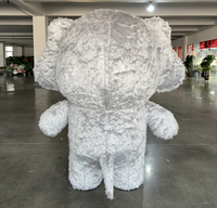 Costume gonflable de mascotte d'éléphant gras gris et bleu pour performance de personnage de dessin animé, idéal pour les accessoires de fête