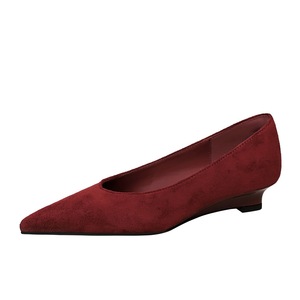 <span class=keywords><strong>Scarpe</strong></span> <span class=keywords><strong>Eleganti</strong></span> Stile Coreano 6300 con <span class=keywords><strong>Tacco</strong></span> <span class=keywords><strong>Basso</strong></span> in Velluto a Punta, <span class=keywords><strong>Scarpe</strong></span> da Donna con Tomaia Bassa a V di Alta Qualità Professionale con Zeppa - Product Image 4