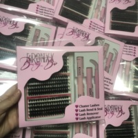 Extensions de cils, belle couleur rouge, faciles à éventailer, nouveau style, cils épanouis