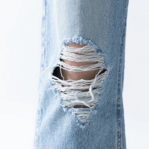 Pantalones Vaqueros de Estilo Vintage para Hombre, Lavado Nieve, Denim Lacado, Corte Recto, Casuales de Otoño con Rodillas Descubiertas y Rotos - Product Image 4