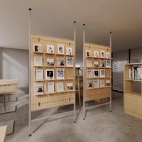Meuble de présentation en profilé aluminium style Océan moderne, élégant étagère de rangement en bouleau pour cloisons de bureau et utilisation en salon