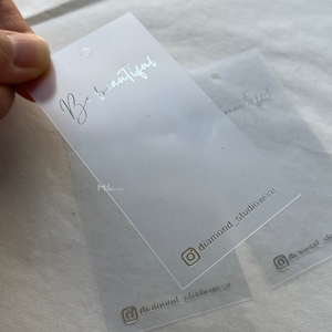 Giấy tái chế Matte Black giấy treo tag với lá vàng logo và chuỗi Swing vé nhãn cho quần áo Nhãn quần áo thẻ - Product Image 6