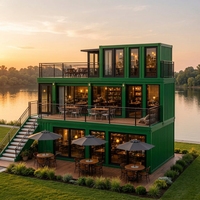 Restaurant en conteneurs à 3 étages, bâtiment modulaire en acier prêt à assembler, café modulaire personnalisé, certifié CE ISO