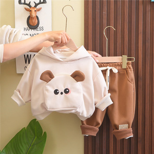 Bộ quần áo hoạt hình phong cách mới cho bé 0-5 tuổi, bé trai bé gái, mùa thu, chất liệu <span class=keywords><strong>cotton</strong></span> hữu cơ dày dặn, 2 món - Product Image 2