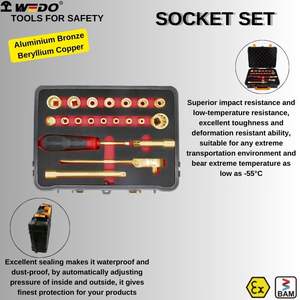 WEDO德国DIN标准和BAM认证ATEX无火花1/4 "* 3/8" <span class=keywords><strong>Dr</strong></span>插座Set-21pcs - Product Image 3