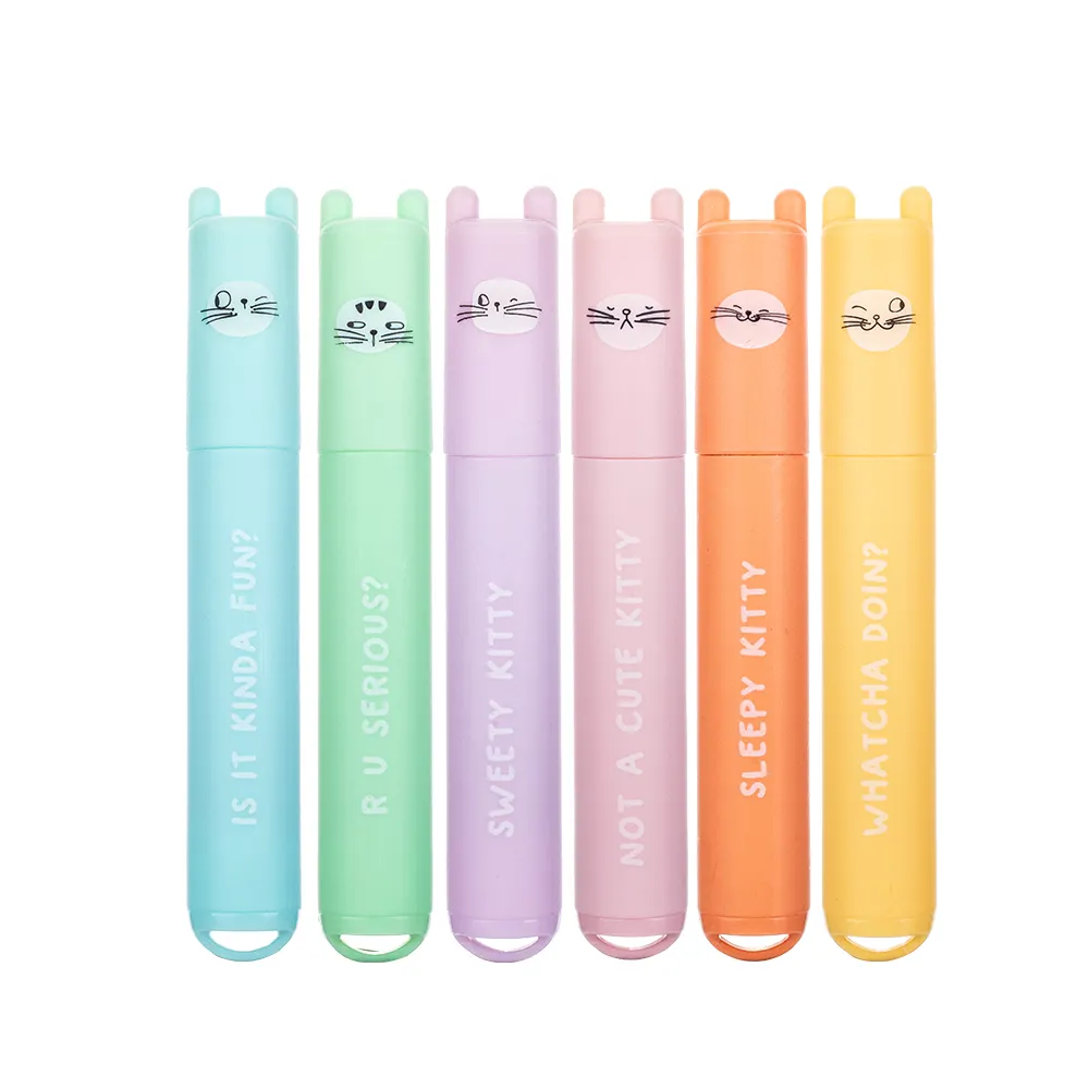 M & G Atacado Marcador Highlighter Pen Bonito Highlighter Pen para Crianças 6 Frutas Scented Tinta Multi-Colored Highlighter Pen