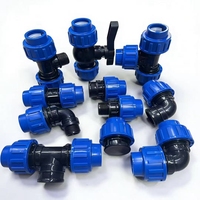 Raccord rapide en PEHD haute pression pour tuyau d'eau, raccord réducteur en T de 25-63 mm pour l'irrigation (vente en gros)