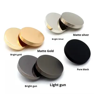 Boutons Métalliques Classiques Dorés Plats Cousus à la Main Ronds pour Trench-Coat Manteau en Laine Costume Chemise Accessoires - Product Image 5