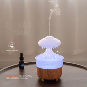 230ml Remote control Colorful Lighting Raindrop Aromatherapy Machine Desktop Office Cloud Rain Humidifier water drip mushroom