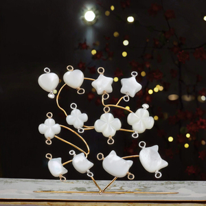 14K Goud Gevuld En S925 Zilver Natuurlijke Schelp Hanger Charmes Hart/Ster/Bloem/Kat Vormige Dubbele Lussen Voor Diy Sieraden Maken - Product Image 3