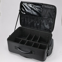 Professionnel Portable Trolley sac étui grande capacité Nail Art broderie boîte de rangement fermeture éclair PU sacs à cosmétiques mallette de rangement