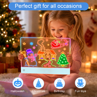 Acrylique planche à dessin lampe cadeau décoration lumière pour enfants 3D veilleuse noël vacances cadeau d'anniversaire