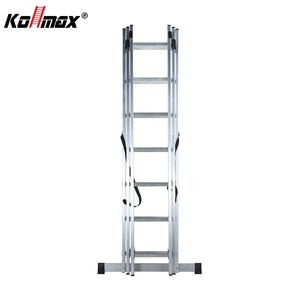 Échelles en aluminium à 3*7 marches pour usage domestique, échelles pliantes stables, 4 m, 3 sections, échelle extensible personnalisable, 330 lb, EN131 - Product Image 2