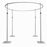 Support de toile de fond circulaire de 3 m de diamètre avec 4 montants et anneau à 8 sections réglable pour événements de mariage, cadre d'affichage OEM ODM