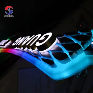 SHINING Customized Canton Tower Acrylic Logo Sign Running RGB Lighting 3D Signage Outdoor Electronic Signs