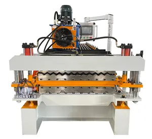 Máquina formadora de rolos trapezoidal/corrugado para chapa de aço corrugado de dupla camada Ironstar e painel de zinco