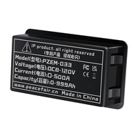 Penguji Baterai RV Peacefair PZEM-033XH 0.5m USB Coulometer 8-120V 100A-500A LCD Pengukur Kapasitas Tegangan Arus Baterai