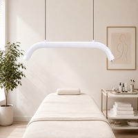 Lampe de salon suspendue réglable en forme de demi-lune à fixation au plafond, éclairage LED pour la beauté, design de luxe, gain de place, idéale pour la photographie