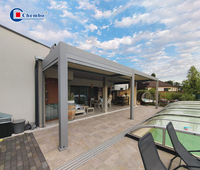 Pergola bioclimatique motorisée en aluminium imperméable pour jardin extérieur, toit à lamelles, gazebo écologique