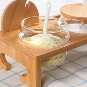 Organizzatore di stoccaggio multifunzionale per la <span class=keywords><strong>casa</strong></span> e la cucina in bambù portaspezie rotante portaoggetti da cucina - Product Image 5