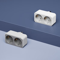 Pheiyon Moderne Schuko-Wandsteckdose Adapter 2*16A 250V Standard-Erdung 2-fach Steckdosenadapter IP20 Kommerziell Wohnbereich EU