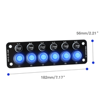 Panneau de commande YOULIANG 6 voies DC12-24V, 182*56mm, étanche, interrupteur à bouton-poussoir marin, fusible 10A, lumière bleue, CE ROHS pour voiture, camping-car
