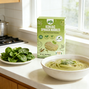 Noodles Istantanei Non-OGM Senza Olio, Pasta di Konjac e Spinaci Pronta da Mangiare, Non Necessita di Cucinare - Product Image 4