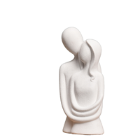 Figurine de couple abstraite artisanale en céramique, décoration artistique pour bureau ou table de mariage