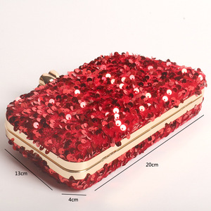 Phụ nữ cổ điển của buổi tối ví ly hợp với chuỗi sequined đà điểu kẹo mô hình sử dụng hàng ngày Vai Túi làm bằng lông lông - Product Image 6