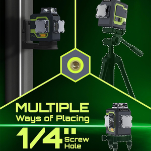 Niveau <span class=keywords><strong>laser</strong></span> rotatif professionnel 12 lignes 3X360 °   Niveau automatique vert de qualité industrielle avec batterie Li-ion amovible - Product Image 4