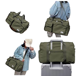 Large Capacity Portable Convertible Garment Lightweight Duffel Bag Fashionable <strong>Foldable</strong> Carry-on <strong>Suitcase</strong> for Weekend Zipper - Product Image 5