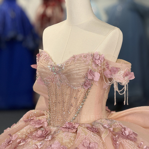 Robes de Quinceañera Princesse Rose Dy6919 avec Appliques en Dentelle, Robe de Bal pour Fête des 15 Ans, Jancember - Product Image 3