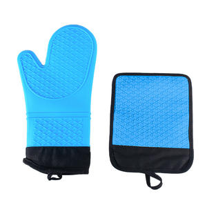 Ensemble de gants de cuisine et de protège-plat en silicone de qualité alimentaire, antidérapants, résistants à la chaleur, <span class=keywords><strong>pour</strong></span> la cuisson, le barbecue et la cuisine - Product Image 2