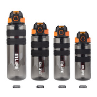 Bouteille d'eau Tritan sans BPA, anti-fuite, avec marqueurs de temps, portable, pour fitness et sports de plein air, 350ml/500ml/700ml/1000ml, ouverture à un clic