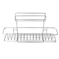 Support de rangement pour évier de cuisine en acier inoxydable antirouille avec panier égouttoir pour éponge et support pour planche à découper