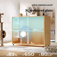 Cage de reproduction pour chat, armoire de pension pour chat, vitrine de magasin d'animaux, armoire pour chatons, maison panoramique pour chat, armoire pour chat à plusieurs niveaux