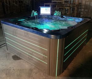 Bañera de hidromasaje Spa al aire libre Bañeras Jacuzziss Spa al aire libre Piscina climatizada Acrílico Jacuzzier cuadrado 5 Personas Terapia de sal bañera de hidromasaje <span class=keywords><strong>Exterior</strong></span> - Product Image 5