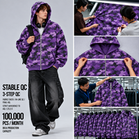 Fabricants de vêtements OEM, sweat à capuche personnalisé pour homme, imprimé camouflage intégral, sweat à capuche zippé, camouflage, sweat à capuche surdimensionné