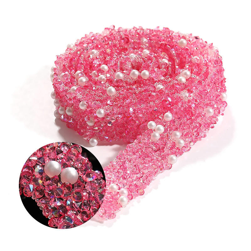 06 Strass de couleur Fuchsia + Perles