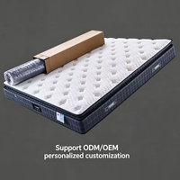Matelas à ressorts personnalisé OEM, mousse à mémoire de forme, Euro Top, tissu respirant, matelas à ressorts compressé et roulé