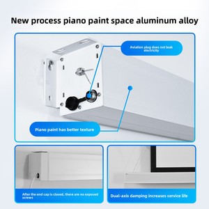 Pantalla de Proyección Eléctrica de Aleación de Aluminio 16:9, Pantalla de Proyección Motorizada Blanca Mate con Control Remoto, Película Electrónica - Product Image 3