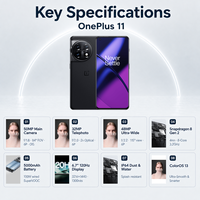 Smartphone OnePlus 11 5G Layar LED 6,7 Inci 120Hz Kamera Belakang Tiga 50MP Baterai 5000mAh Pengisian Cepat 100W Dual SIM NFC