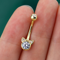 Toposh Rock 9K Massivgold Bauchnabel Nabel klar CZ Labret Knorpel Tragus Daith Stift Ohrringe Nase Ring Piercing-Schmuck