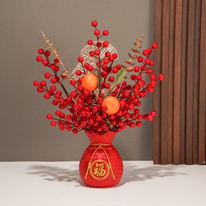 Branches artificielles de baies rouges de 1,5 cm de diamètre pour la décoration de la maison, occasion du Nouvel An - Product Image 4