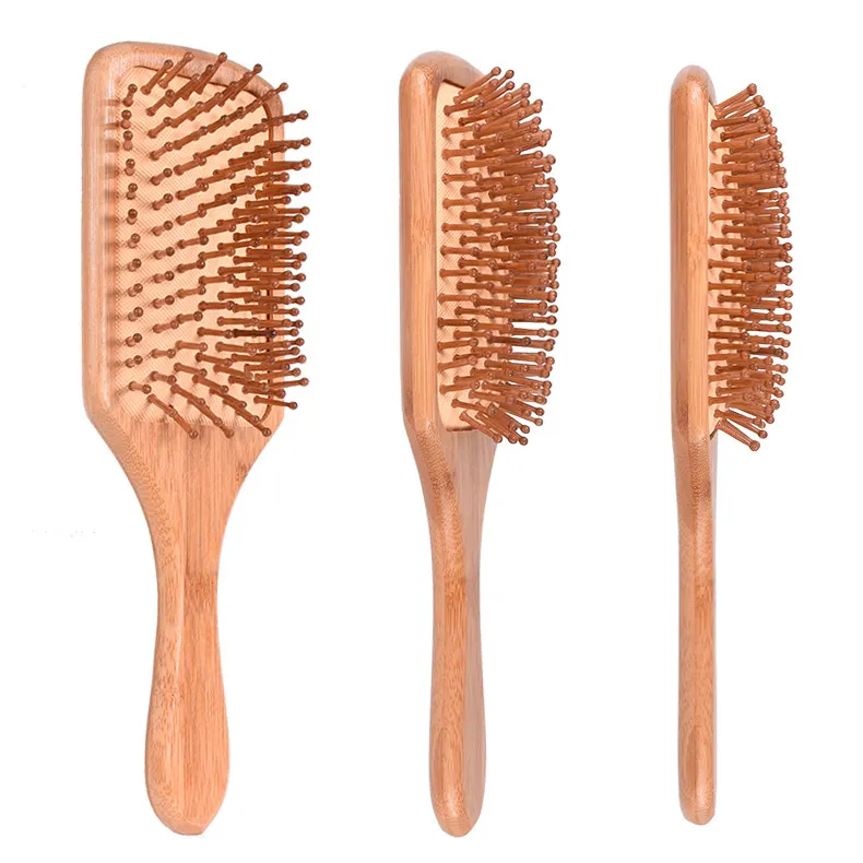 Peigne à cheveux et ensemble de brosses à cheveux en bambou à double tête peigne en bois de Neem brosse à cheveux de massage en bois